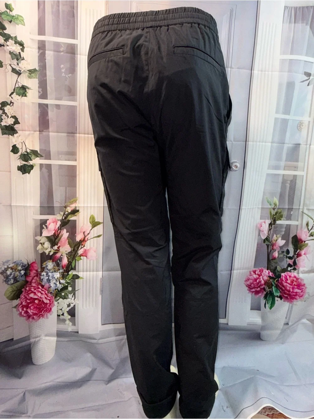 1060-PacSun Black Cargo Jogger Pants